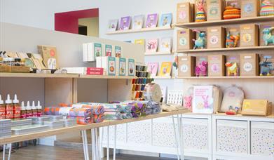 Maker Studios craft shop, full of yarns, patterns, patterns and craft kits