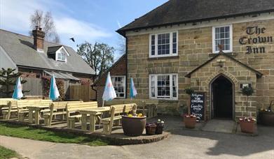 Outside seating at The Crown Inn