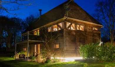 a large wooden barn renovation