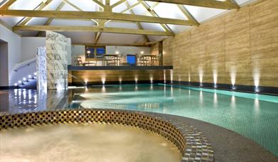 the indoor pool at the spa