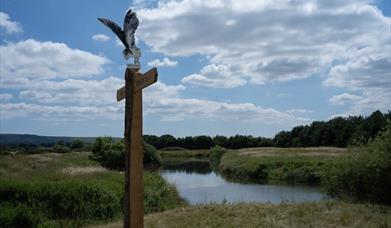 sign post in pulborough nature reserve along the River Arun