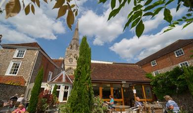 out door seating area at the cafe