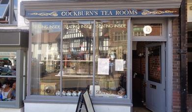 Front of a Cockburn's Tearooms a traditional tea room and confectioners in Midhurst