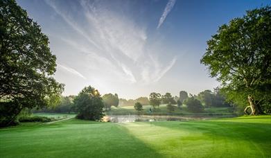 Beautiful view of the golf course at Cottesmore with golf green