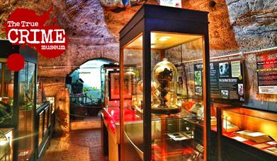exhibits inside glass cases