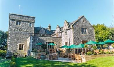 Outside seating at The Highdown Hotel