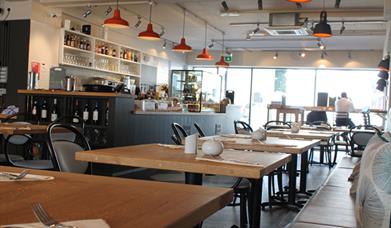 Inside tables at the Ami Bistro