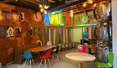 The sitting area in The Hop Sun Taproom