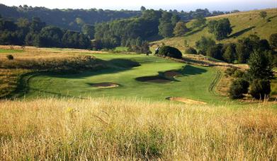 view of the golf course through the downs