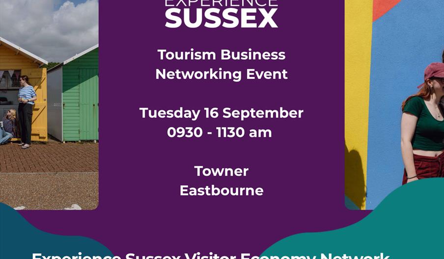 graphic with two images of poeple enjoying themselves outside in Eastbourne. And the details of the event