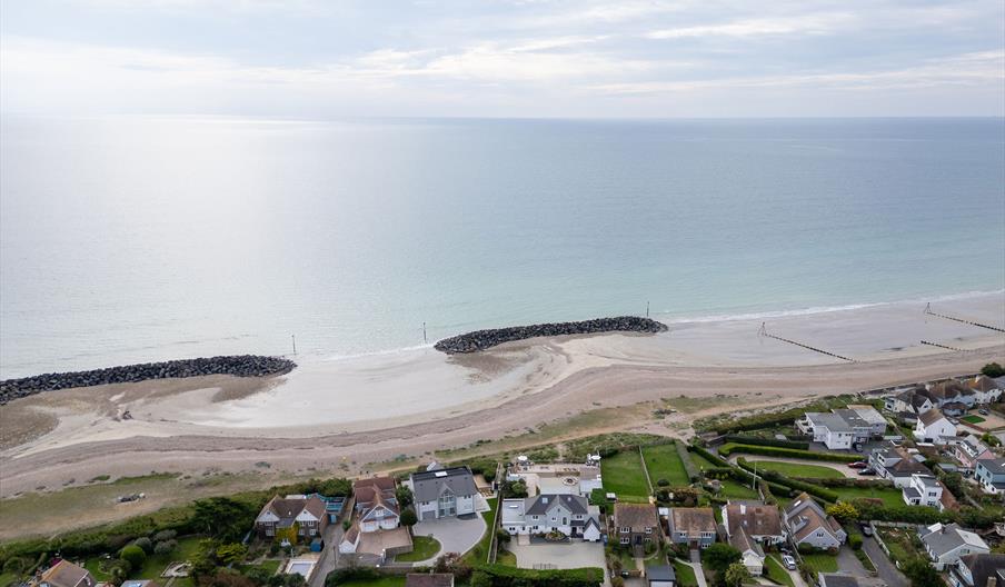 aerial view of the beach