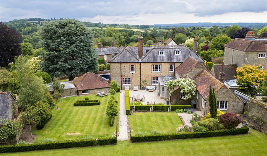 Country mansion in village