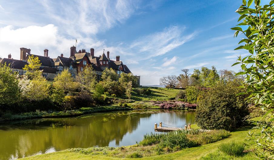 Country mansion with lake and gardens