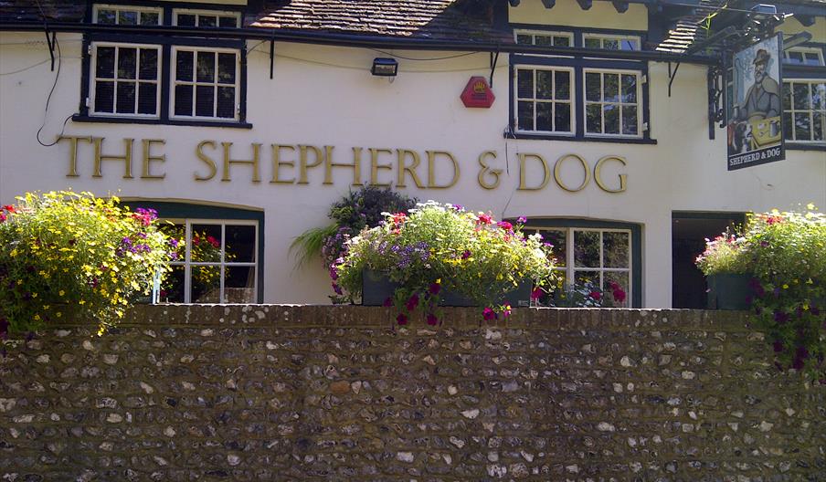 view of the exterior of the pub with the name