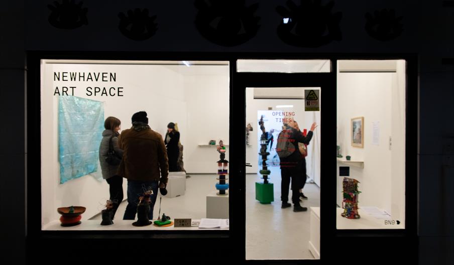 Newhaven Art Space from the street at night