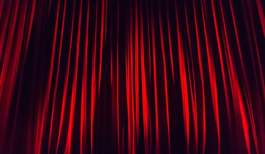 Red stage curtains