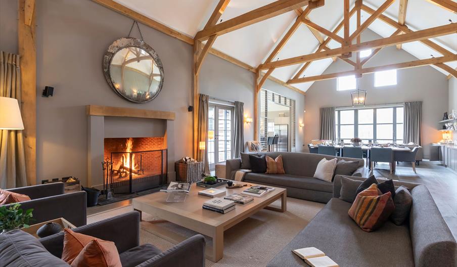 Living room with fire