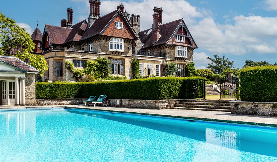 Outdoor heated swimming pool