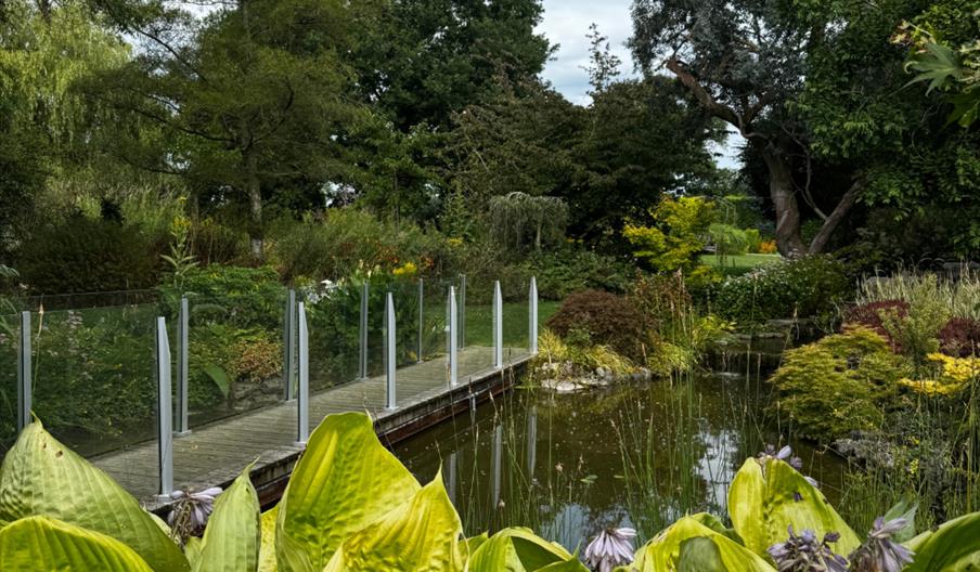 Bridge over pond in merriments gardens