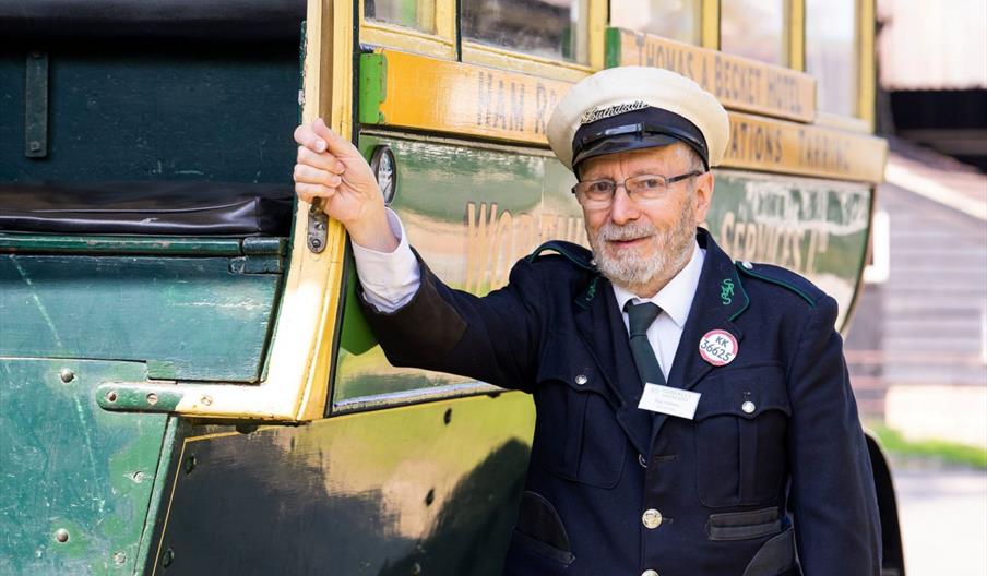 Vintage bus conductor