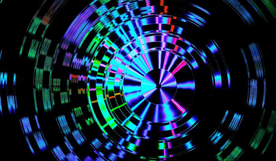 Multicolour ripples on a dark surface