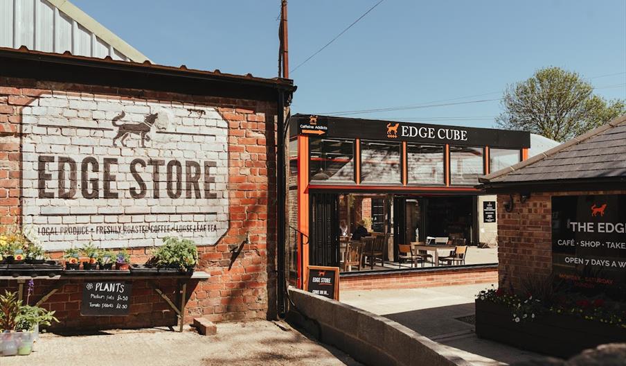 A table at the Edge Café at Edgcumbes Roastery