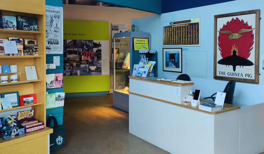 The front desk at East Grinstead Museum