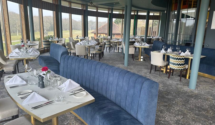 in door seating with views of the grounds