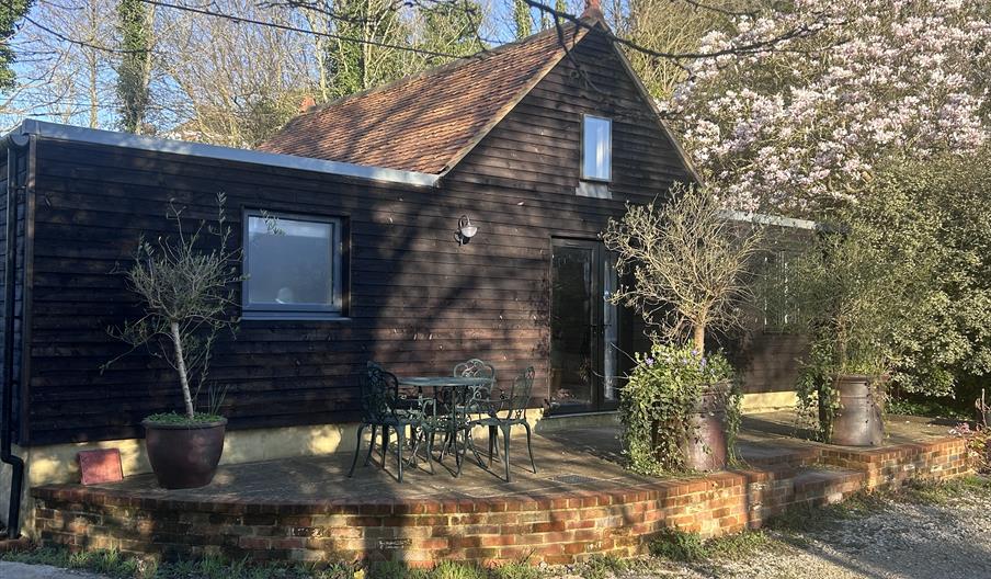 Outside view of the property with front patio area