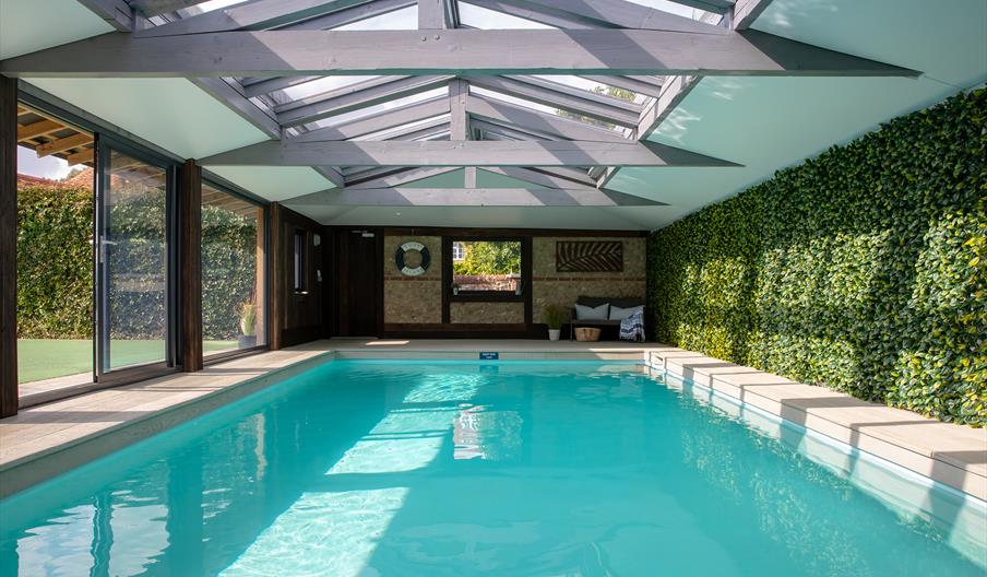 Biome-filtered indoor heated pool (non-chemical, natural water)