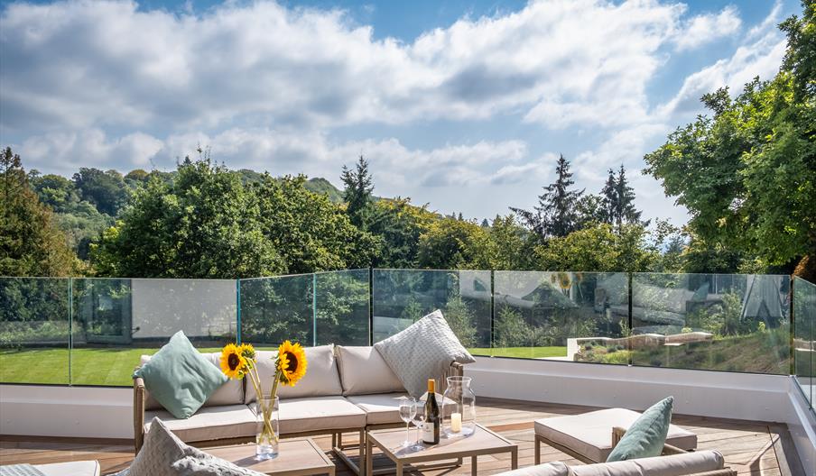 Private terrace overlooking garden