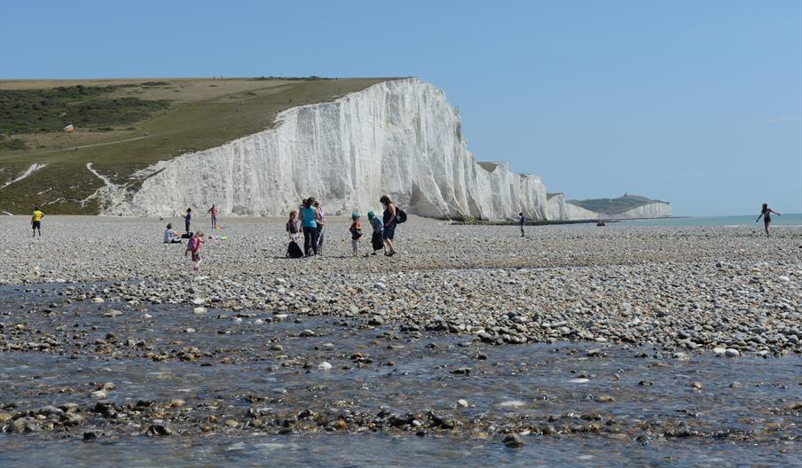 View of Seven Sisters Cliffs from Cuckmere Haven beach