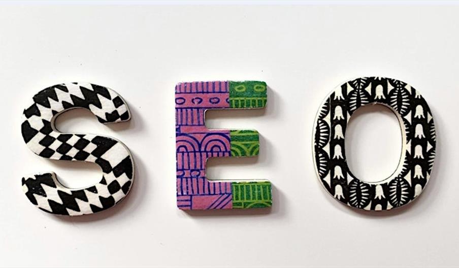 Graphic with letters SEO