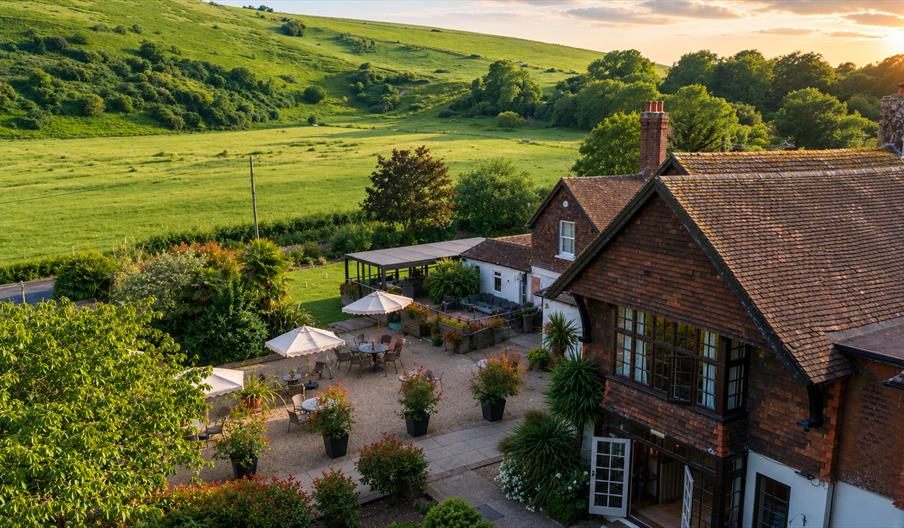 Tottington Manor Hotel, set in the South Downs National Park, surrounded by farmland and hills by the South Downs Way, Sussex