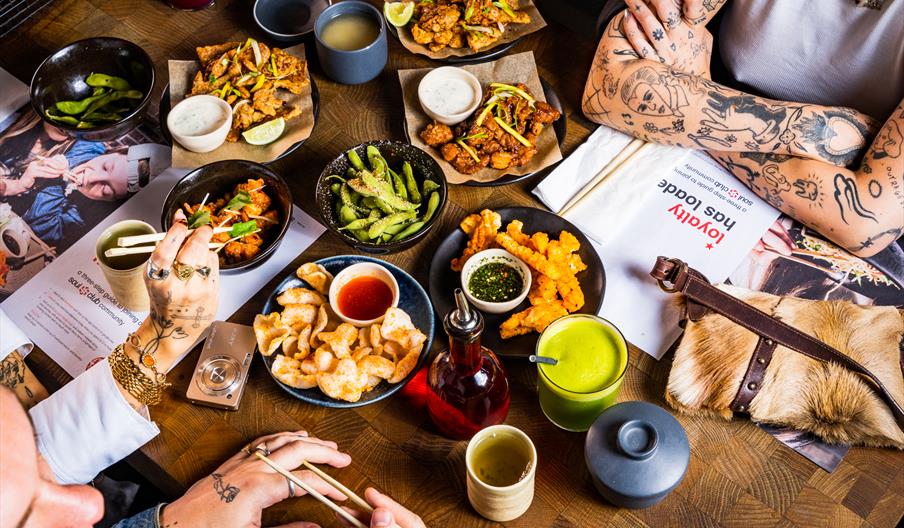 view of  plates of food at wagamama