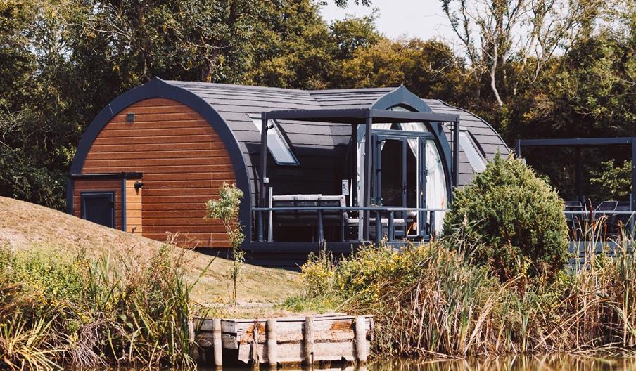 View of Nestled from across the lake