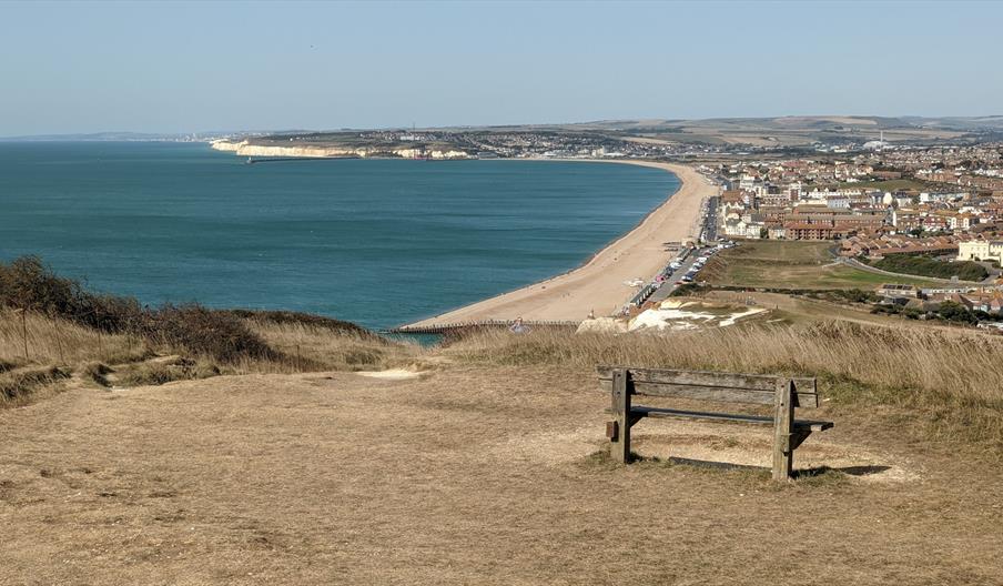 View from Seaford Head over Seaford Beach, Sussex, UK