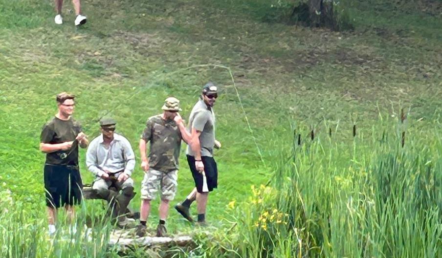 A fish on! during a corporate day out.