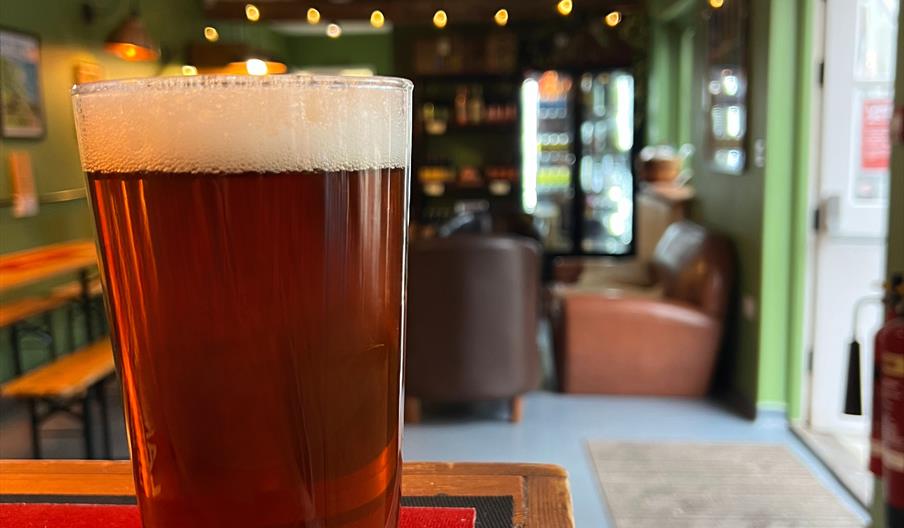 Pint of beer in the taproom