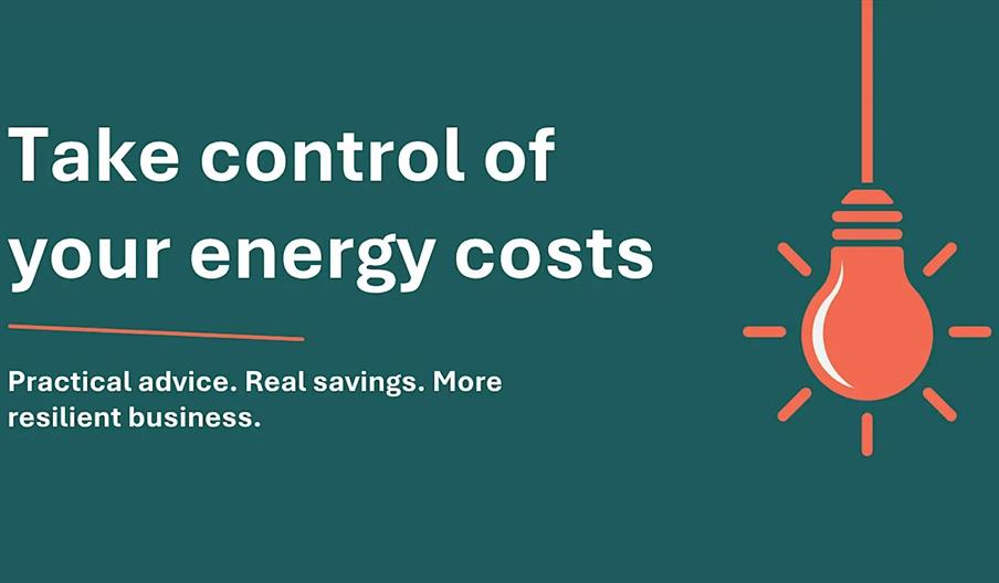 graphic with the words Take control of your energy costs