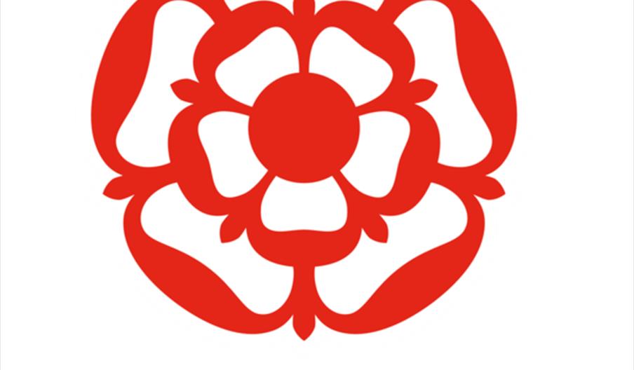 visit england logo of a flower red and white