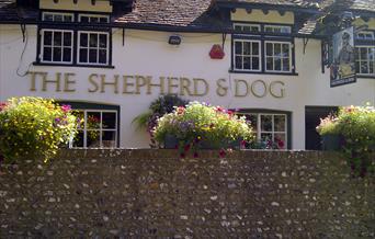 view of the exterior of the pub with the name