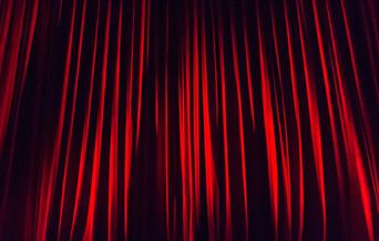Red stage curtains