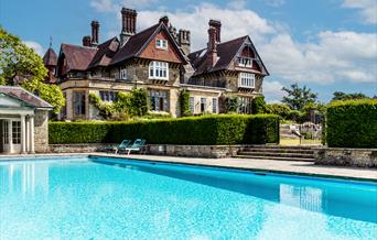 Outdoor heated swimming pool