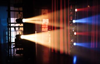 Red and blue stage lights