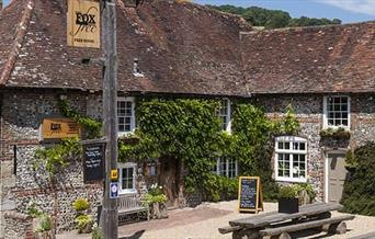 Outside of The Fox Goes Free pub in Chichester