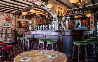 The bar at The Stand Up Inn