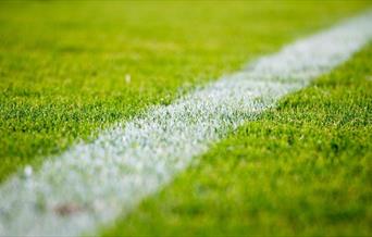 White line on a football pitch