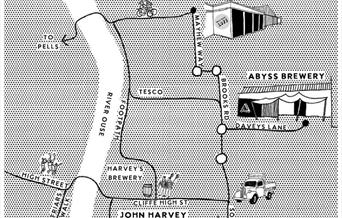 Map of the lewes beer mile