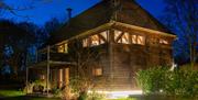a large wooden barn renovation